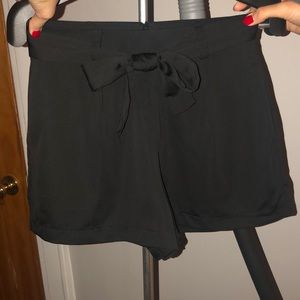 Black high waisted tailored shorts